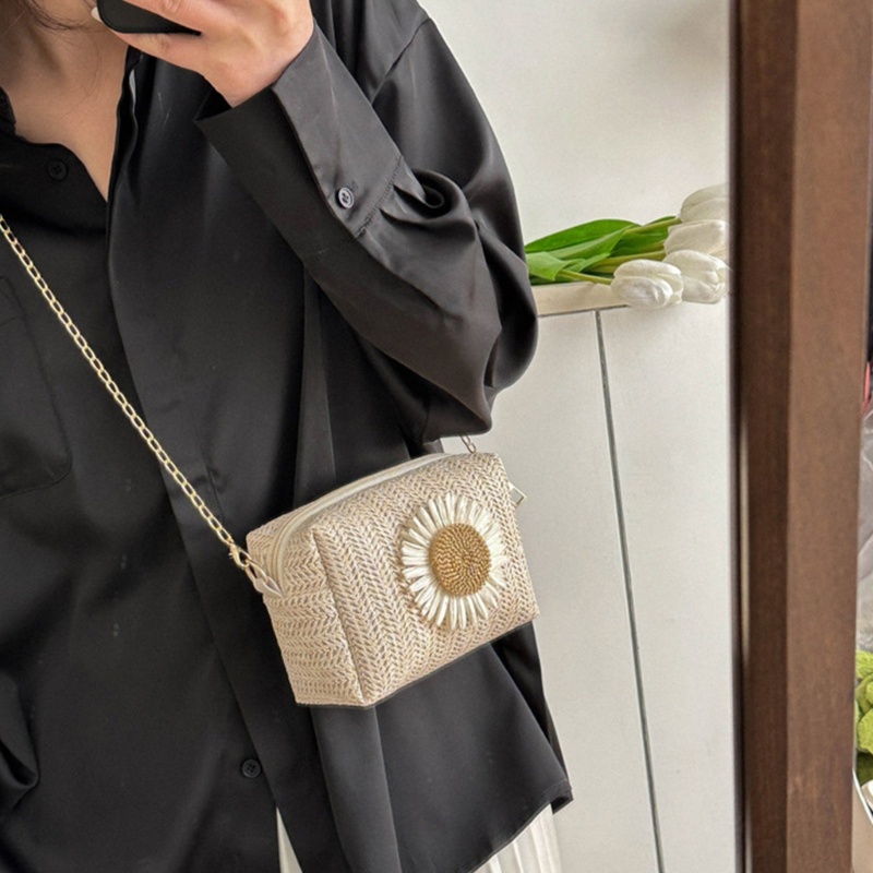 Túi Cói Đeo Chéo Đựng Điện Thoại Thời Trang Cho Nữ