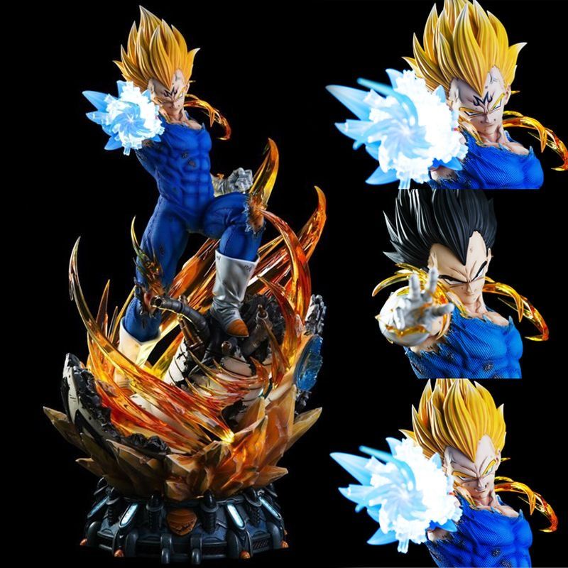 Ls Mô Hình Vegeta Ba Đầu Siêu Lớn Có Thể Phát Sáng GK Super Saiyan Magic Shell Trang Trí