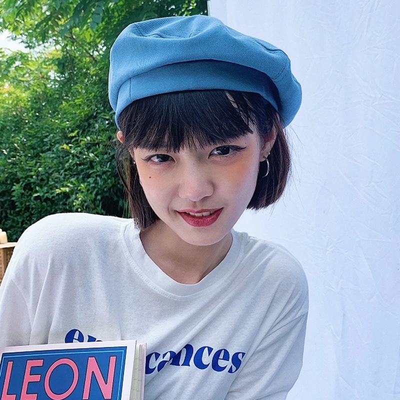 Mũ Beret Màu Trơn Phong Cách Vintage Thanh Lịch Thời Trang Cho Nữ