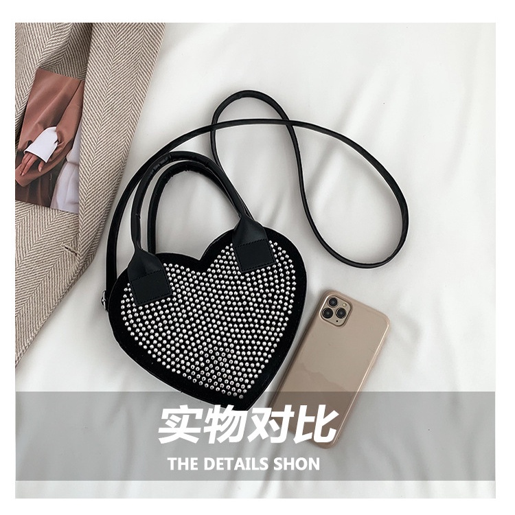 Túi Xách Đeo Vai Hình Trái Tim Đính Đá Thời Trang Mùa Xuân 2023 Dành Cho Nữ
