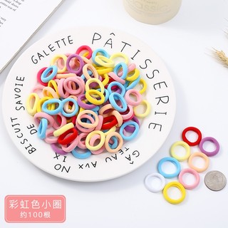 Set 100 Dây Buộc Tóc Dây Thun Cột Tóc Nhiều Màu