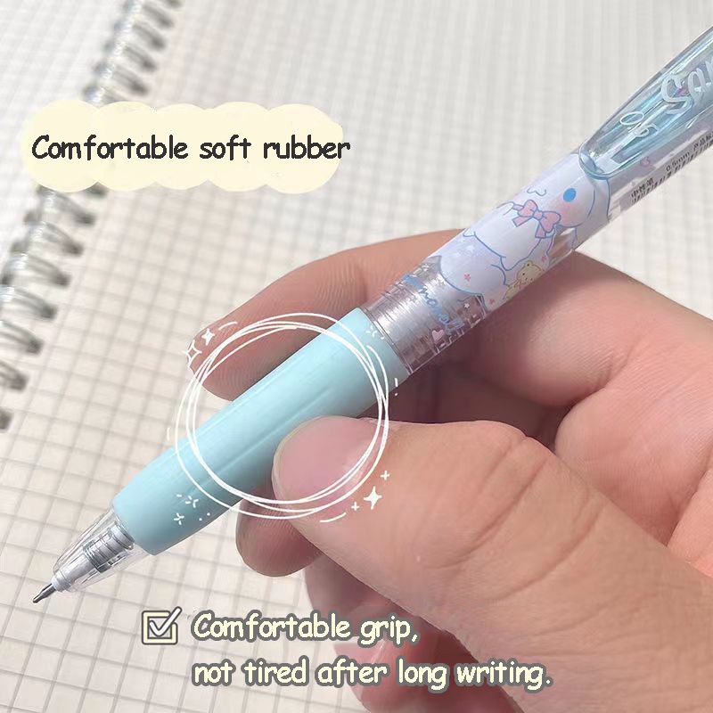 Bút Bi Trong Suốt Dạng Nhấn Họa Tiết Hoạt Hình Dễ Thương Cho Học Sinh