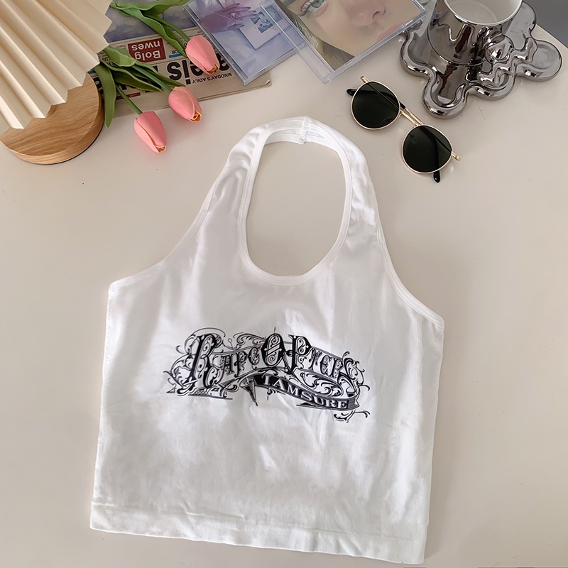 Áo Croptop Dệt Kim Hai Dây Hở Lưng Có Đệm Ngực Gợi Cảm Thời Trang Mùa Hè Cho Nữ