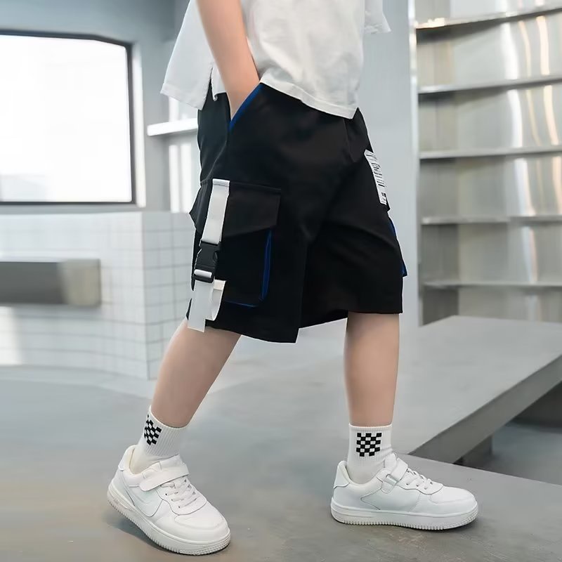 Quần Đùi Cotton Dáng Rộng Có Túi Dành Cho Bé Trai