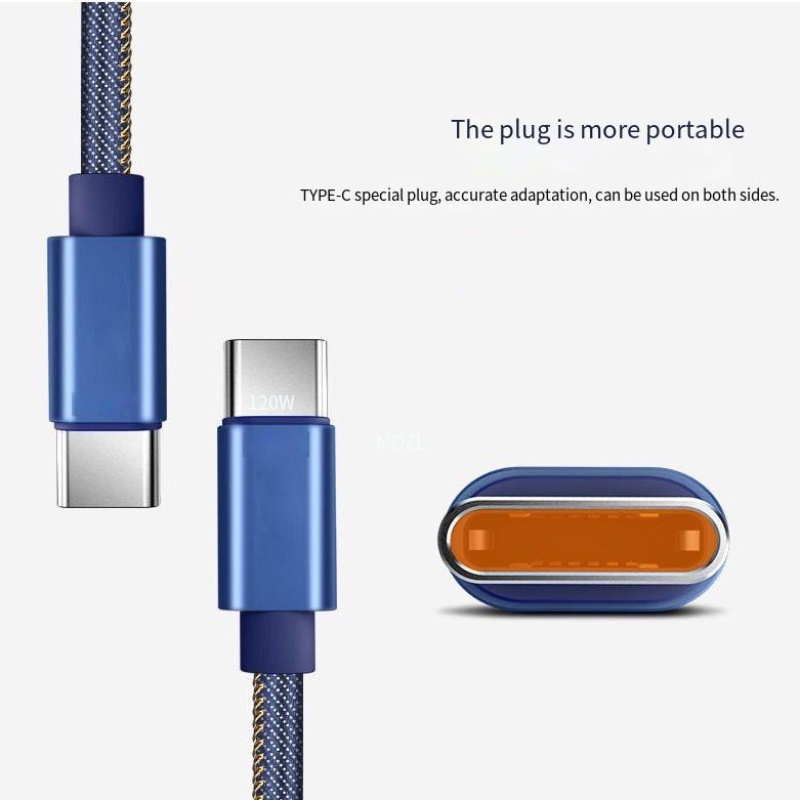 Dây Cáp Sạc Nhanh USB Loại C Bằng Denim Cho Samsung S10 Xiaomi Huawei P10 plus