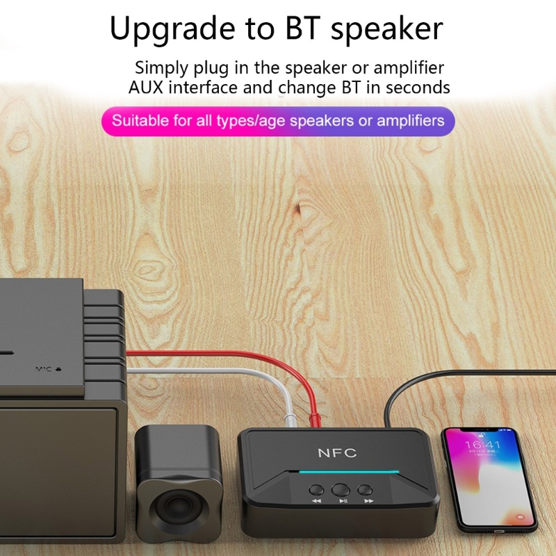 Thiết Bị Nhận Tín Hiệu Bluetooth 5.0 NFC Cho Loa 3.5mm Aux Không Dây