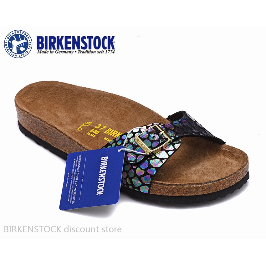 Dép Birkenstock Madrid In Họa Tiết Da Rắn Màu Đen Phong Cách Cổ Điển Cỡ 34-44 Cho Nam Và Nữ
