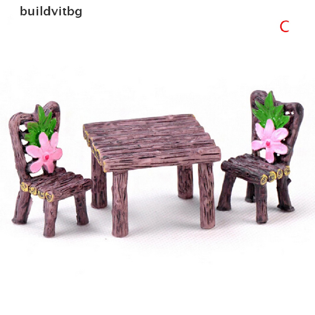 Set 3 Mô Hình Bàn Ghế Mini Trang Trí Tiểu Cảnh