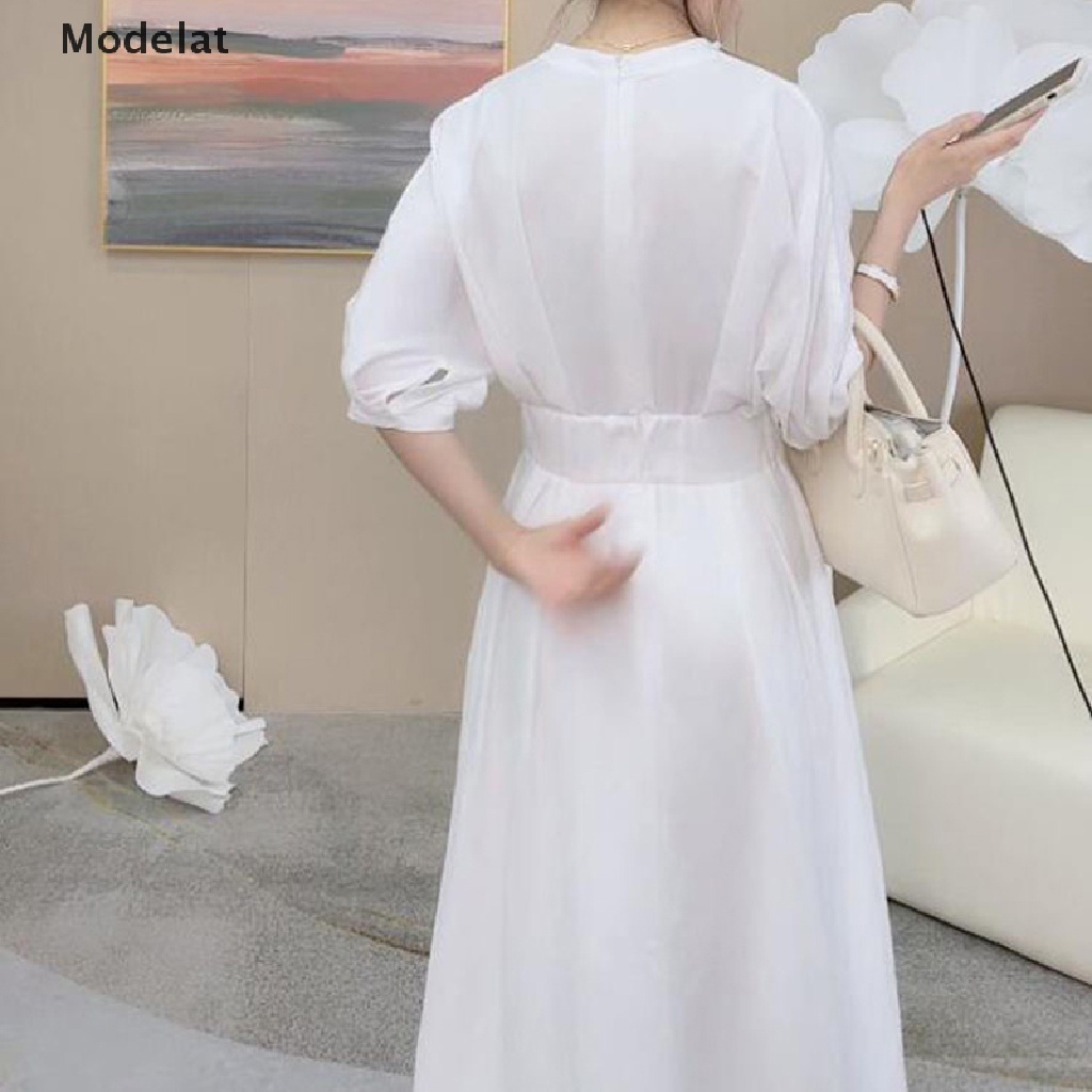 Mfc Đầm Sơ Mi Tay Lửng Cổ Chữ V Dáng Ôm Thời Trang Mùa Hè Dành Cho Nữ