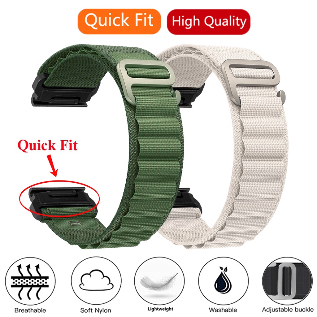 Dây Đeo Nylon 26mm 22mm Cho Garmin Fenix 7 7X 6 6X Pro 5 5X Plus 3 3HR 2 Approach S62 S60 Forerunner 965 955 945 935
