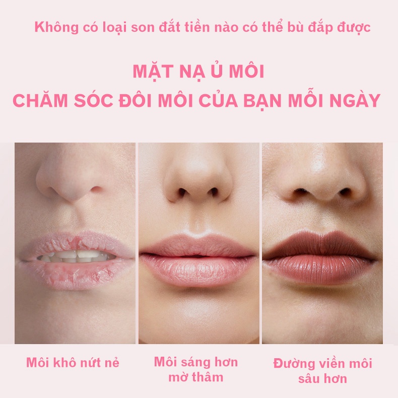 Mặt nạ môi, SET 8 miếng mặt nạ môi, dưỡng ẩm, hồng môi tự nhiên, mặt nạ dành cho môi giảm nếp nhăn, mờ thâm