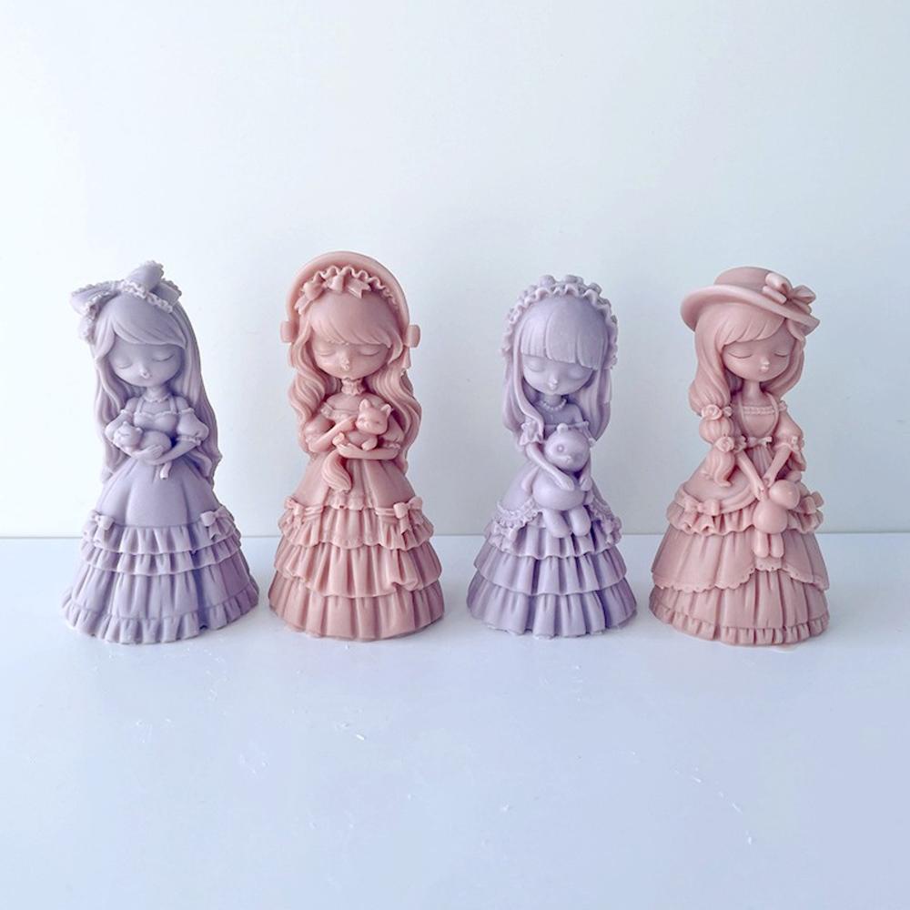 Khuôn Làm Nến Bằng Silicone Hình Búp Bê Công Chúa Gypsum