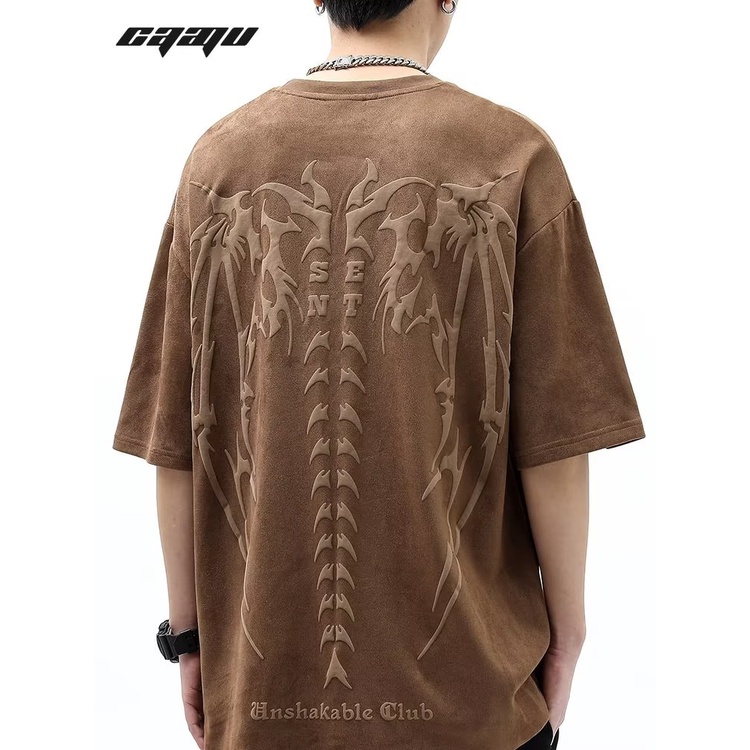 Áo Thun Tay Ngắn Cổ Tròn In Hình Phong Cách Hip hop Đường Phố Mỹ Thời Trang Mùa Hè Cho Nam Và Nữ
