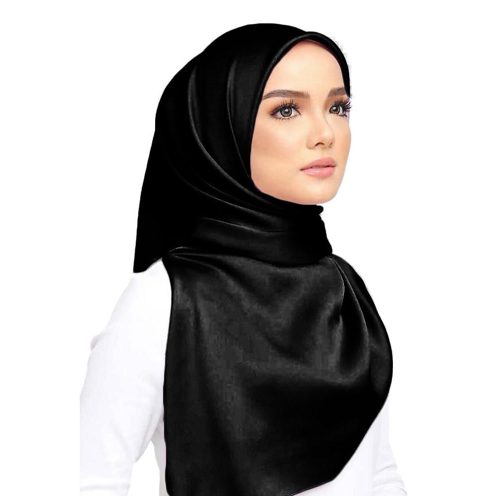 Khăn Choàng Cổ Vải Lụa Satin Màu Trơn 90cm Dành Cho Nữ M8L2