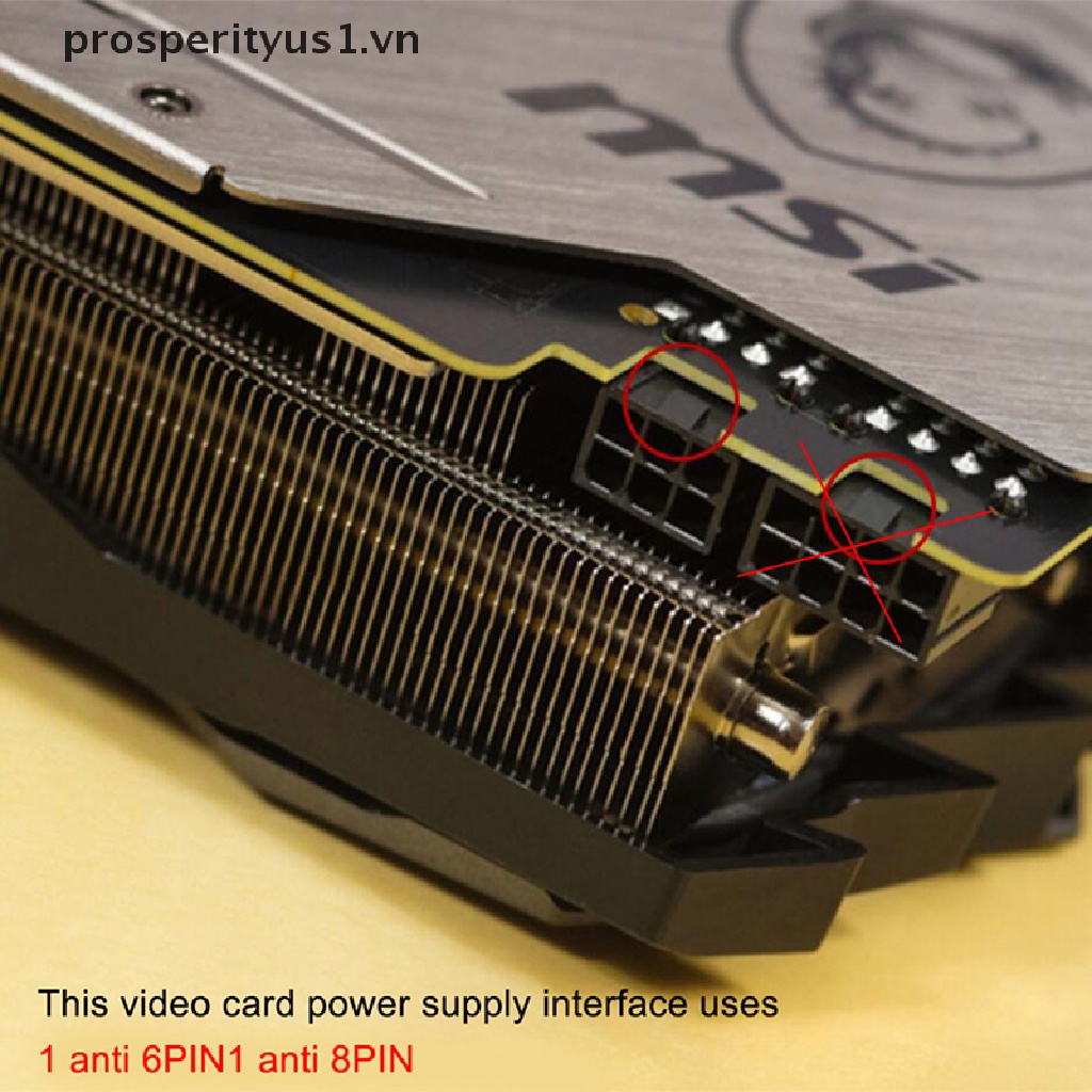 Bảng Mạch Chuyển Đổi Nguồn Điện ATX GPU VGA PCIe 6Pin U Sang 180 Độ prosperityus1