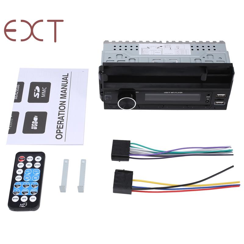 Máy Nghe Nhạc Mp3 FM Radio Bluetooth 12V 1Din Có Giá Đỡ Cho Xe Hơi