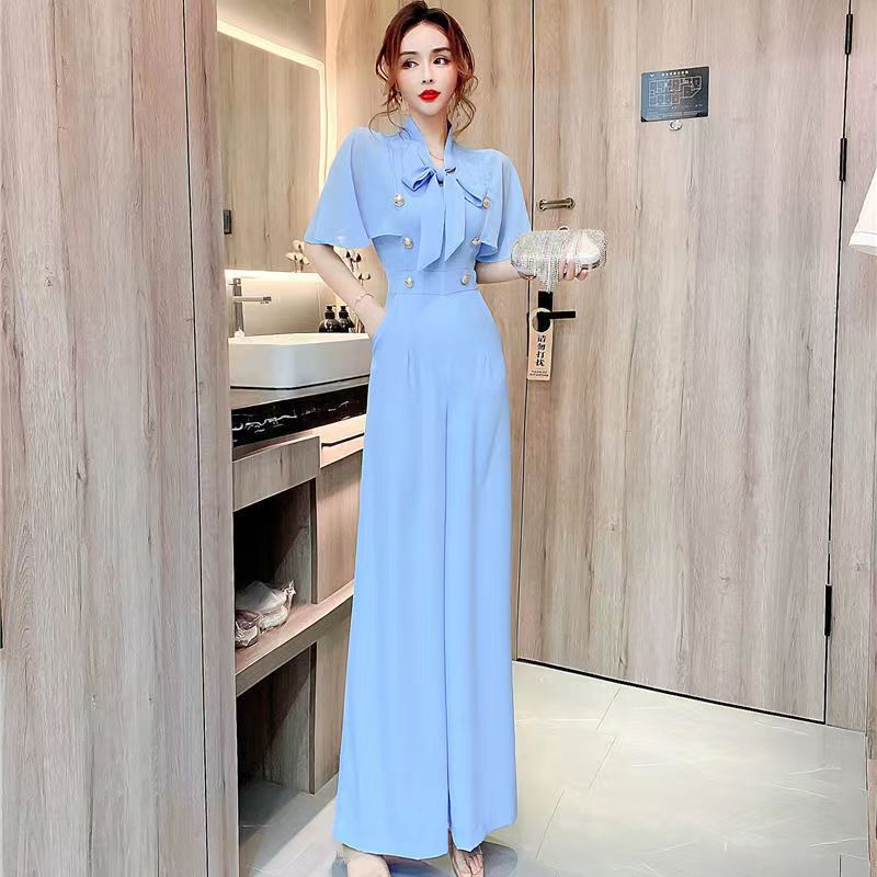 Bộ Áo Liền Quần Lưng Cao Ống Rộng Họa Tiết Kẻ Sọc Thời Trang Xuân Hè 2023 Dành Cho Nữáo kiểu hàn quốc mùa hè