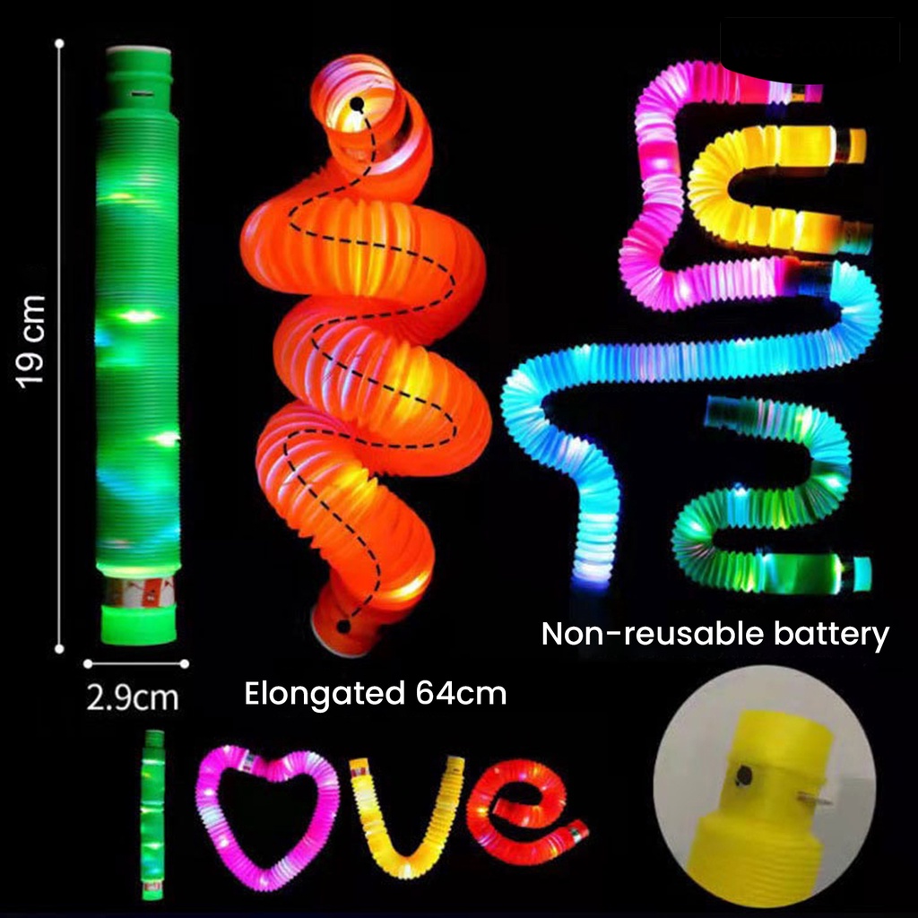 [COD]♋Đồ Chơi Ống Dẫn Đầy Màu Sắc Phát Sáng Có Thể Điều Chỉnh Giảm Căng Thẳng