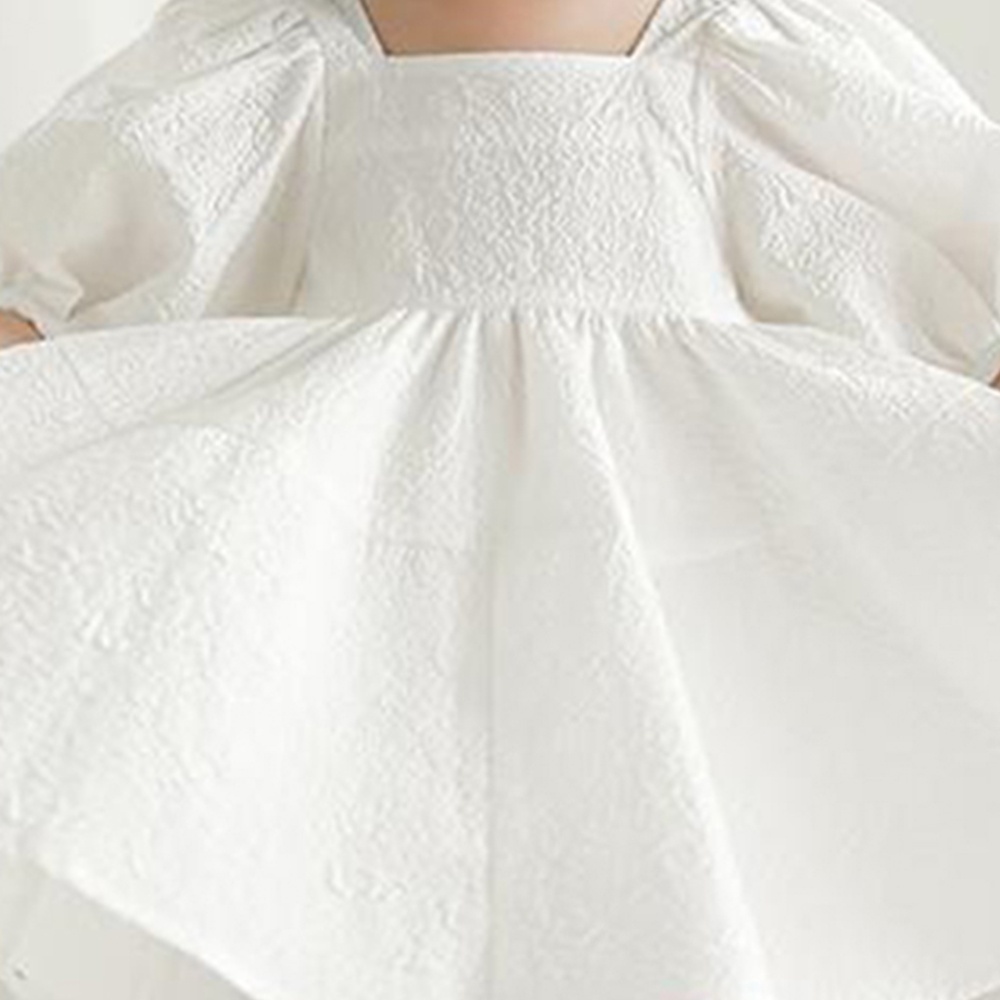 BEAR LEADER Đầm Công Chúa Tay Phồng Màu Trơn Mẫu Mới 2023 Thời Trang Mùa Hè Cho Bé Gái 1-6 Tuổi