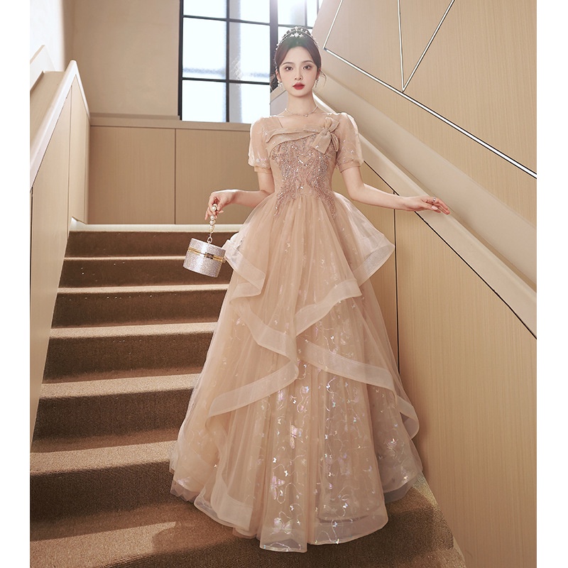 Đầm Dạ Hội Dáng Dài Phong Cách Pháp Thời Trang Sang Trọng Cho Nữ