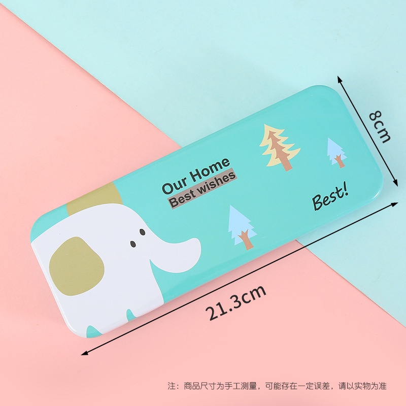 Dasheng Hộp Bút Hai Lớp Bằng Thiếc In Hình Hoạt Hình Dễ Thương Dành Cho Học Sinh Tiểu Học