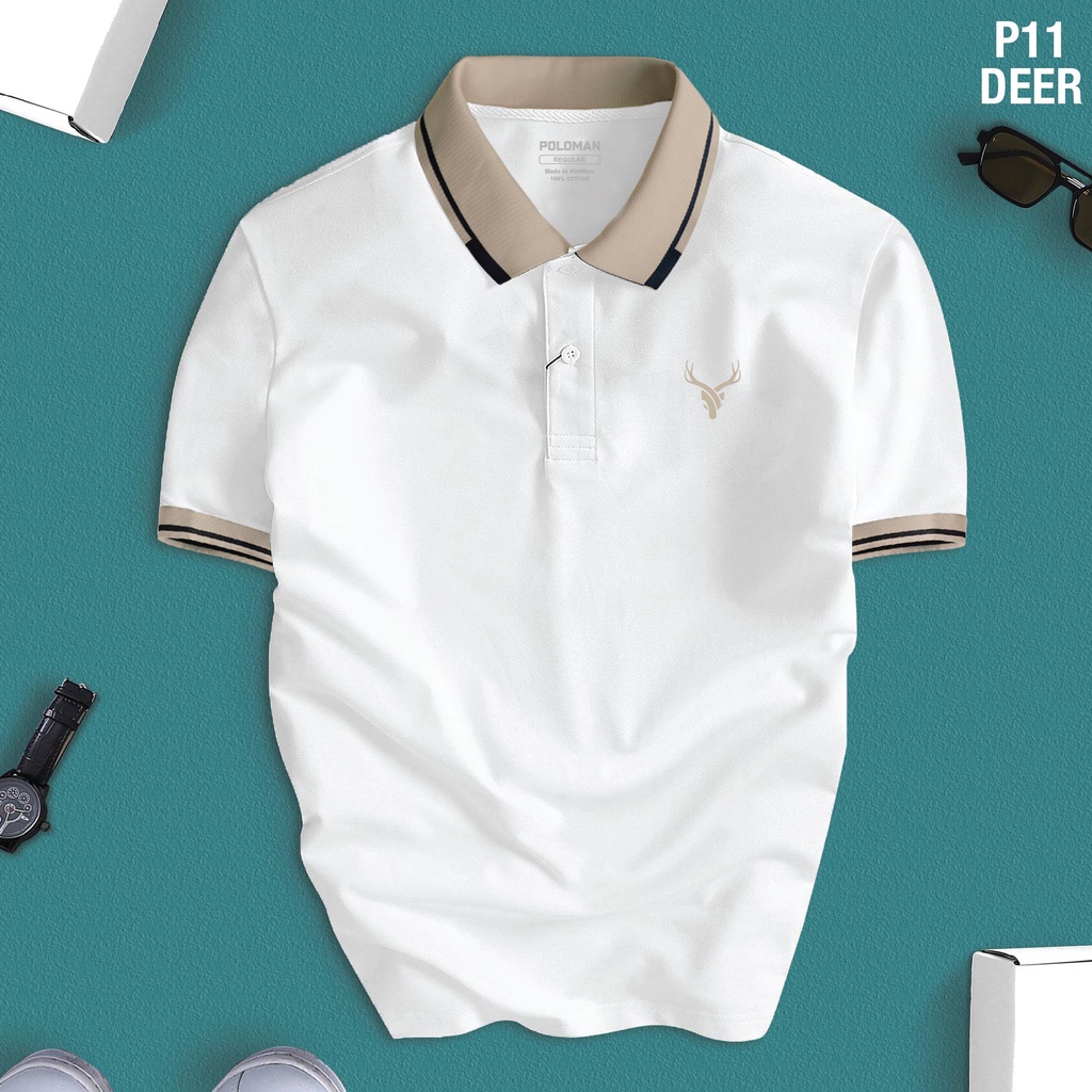 Áo polo Hưu sao DEER nhiều màu lịch lãm tinh tế cho nam và nữ