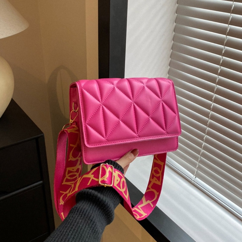 Túi Đeo Chéo Mini Hình Vuông Dập Nổi Họa Tiết Lưới Thời Trang Sang Trọng Cho Nữ