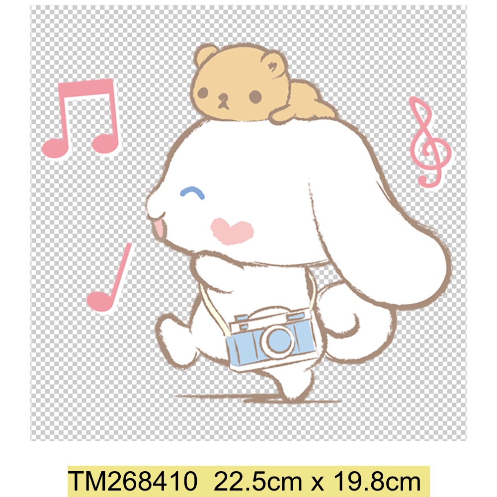 Cinnamoroll Miếng Dán Ủi Quần Áo / Túi Xách Bằng vinyl Họa Tiết Hoạt Hình Dễ Thương Có Thể Giặt Được