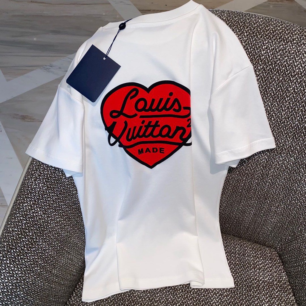 Áo Thun Tay Ngắn In Hình Trái Tim + Dây Treo Thời Trang Cho Cặp Đôi L1V