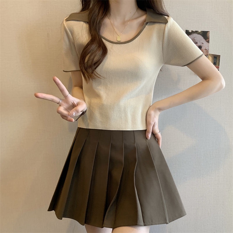 COZOK Áo polo Tay Ngắn Dáng Ôm Thời Trang Cho Nữ