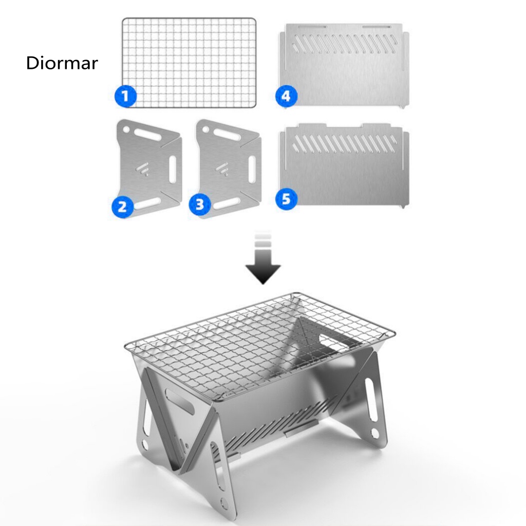 Lò Nướng Bbq Chịu Nhiệt Bốn Góc Có Thể Gấp Gọn Mang Đi Cắm Trại Tiện Dụng