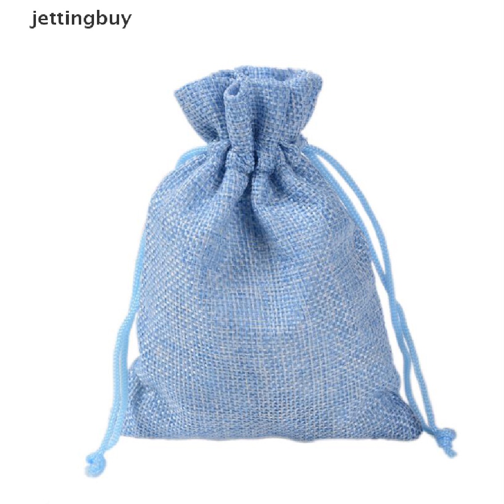 Set 10 túi dây rút JETTING QDD bằng vải bố đựng trang sức nhiều màu sắc