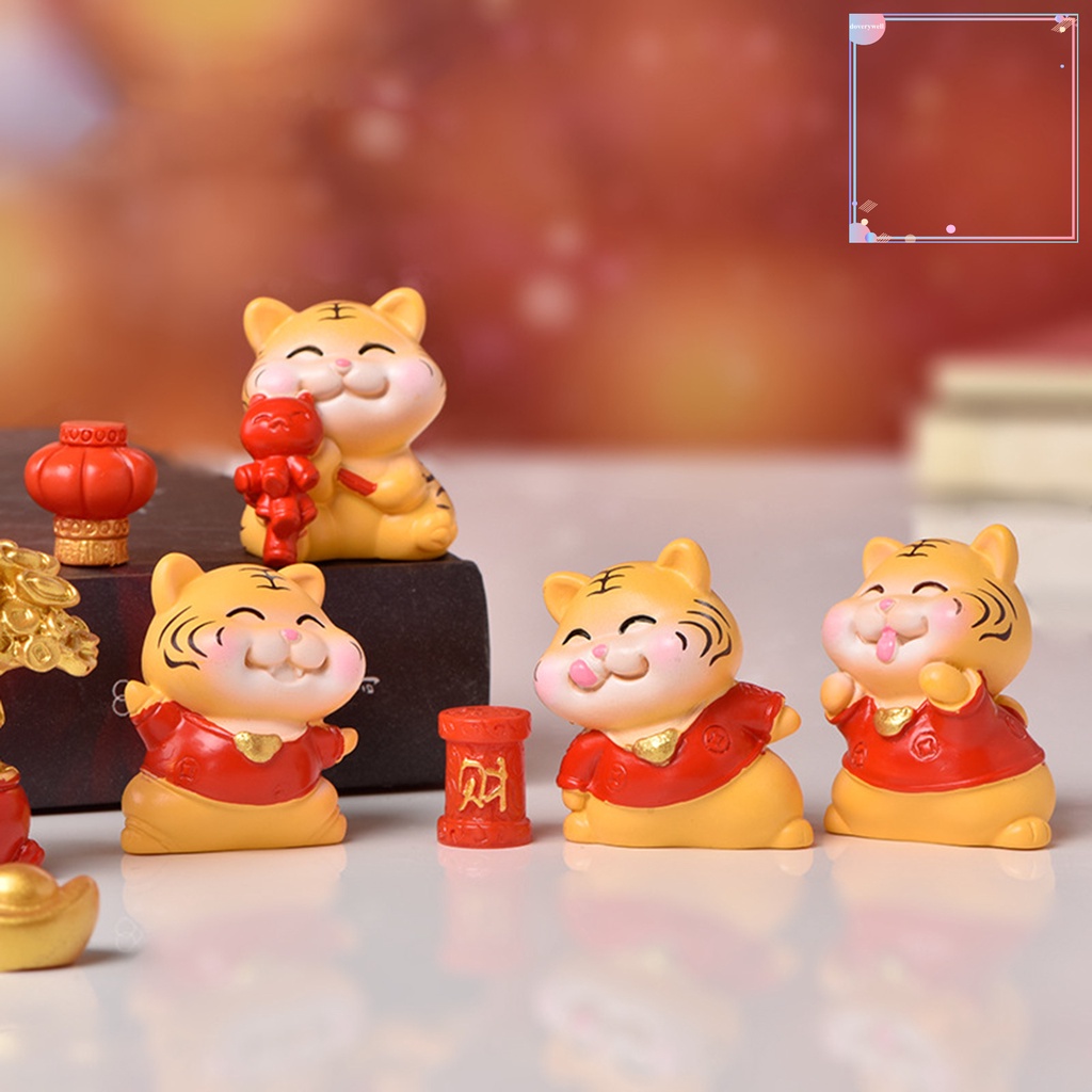 Mô Hình Hổ Mini Bằng Nhựa Resin Chống Mòn Để Bàn Trang Trí Nhà Cửa