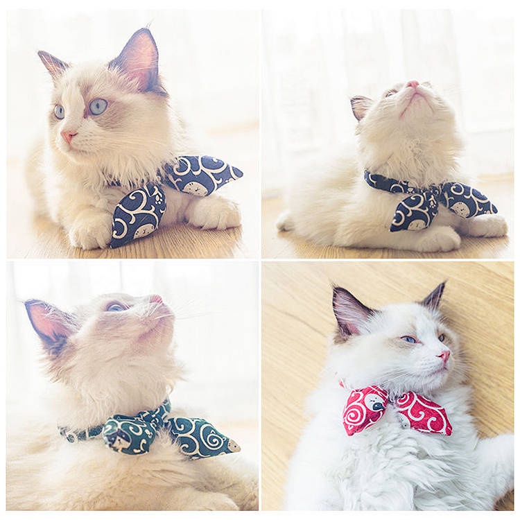 Pet and Wind Collar Bow Tie Adjustable Handmade Cat Puppy Bow Tie Silent Large Dog for Small Dogs QkIz