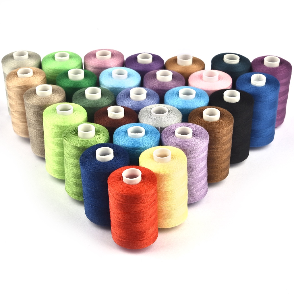 100% Polyester chỉ may cho quần jean quilting 300m/Bobbin cho tay may chỉ thô bền 203 dày 300m