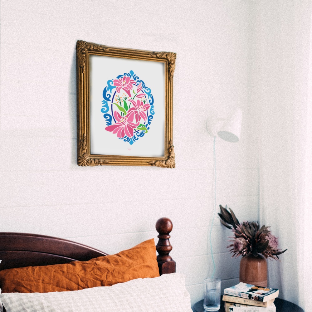 1 Khuôn Vẽ Bằng Nhựa Kích Thước Lớn 297x210mm Họa Tiết Hoa Có Thể Tái Sử Dụng