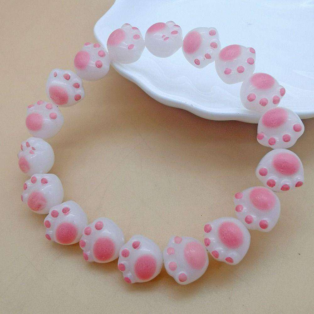 BACK2LIFE Vòng Đeo Tay Bằng Resin Hình Dấu Chân Mèo Dễ Thương Thời Trang Cho Nữ 2life