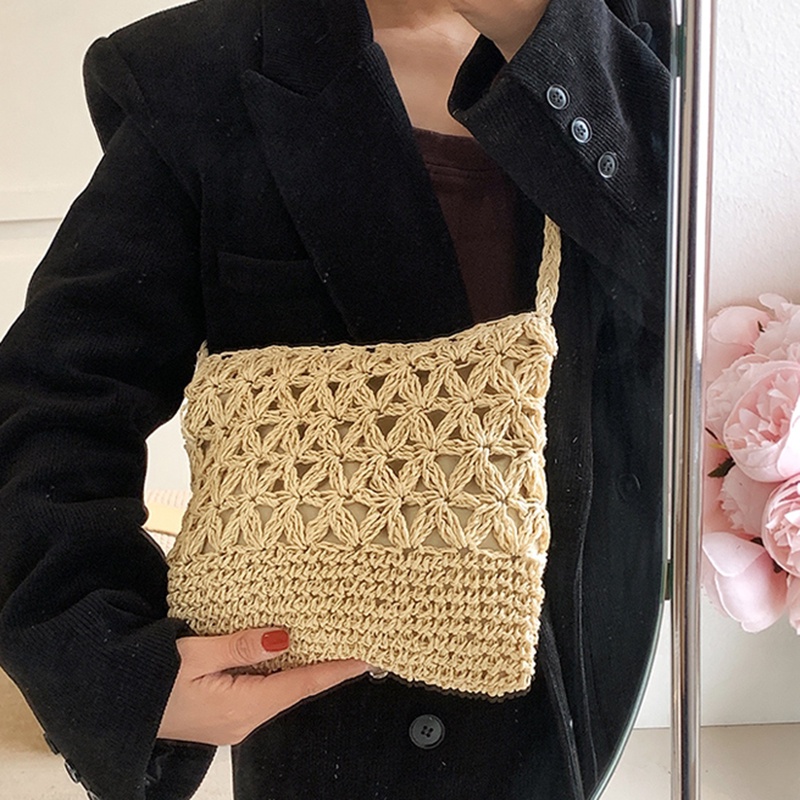 Ielgy Túi Đeo Chéo Vai Thiết Kế Rỗng Nhẹ Nhàng Phong Cách Kỳ Nghỉ Cho Nữ