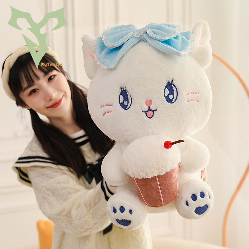 Đồ chơi nhồi bông Hình Mèo Đeo Nơ Mềm 25CM
