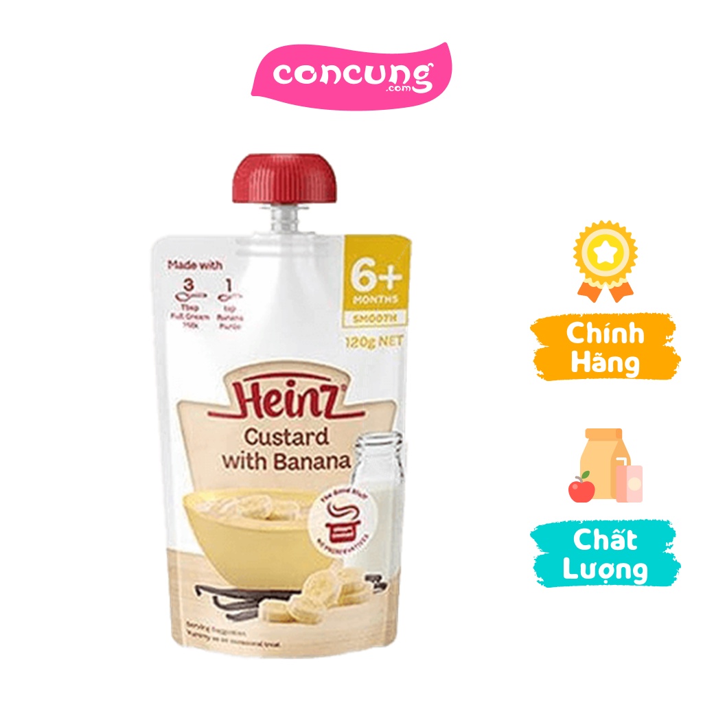 Custard với chuối dành cho trẻ từ 6 tháng trở lên - Heinz Custard with banana 120g