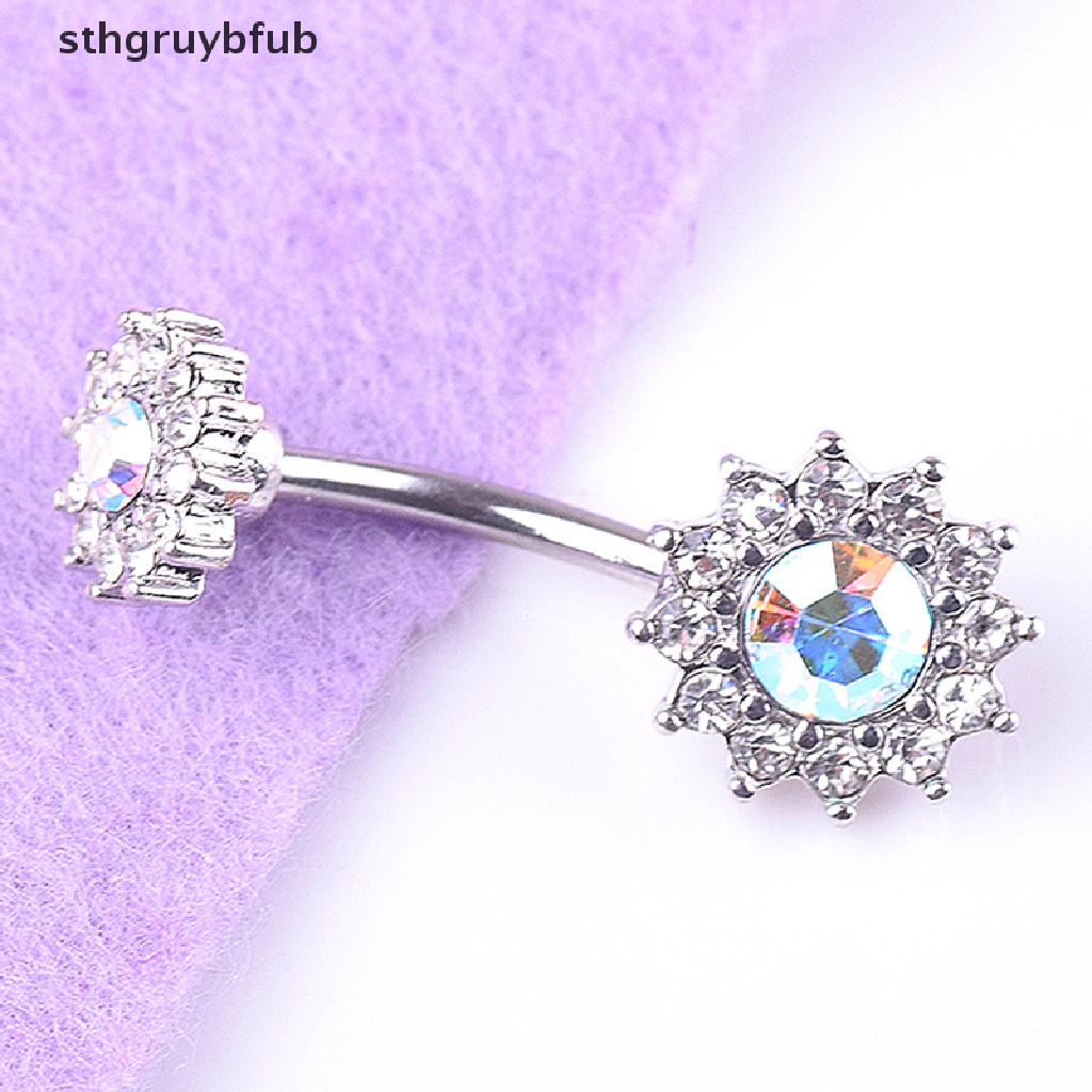 Khuyên RốN HìNh Hoa BằNg ThéP Y Tế