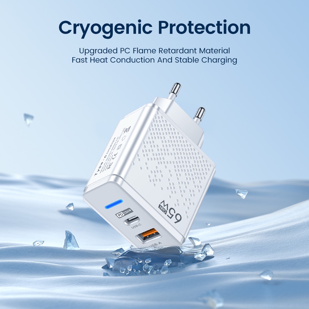 Cục Sạc Nhanh Marjay 65W USB 3.0 Tương Thích Với Xiaomi, Samsung