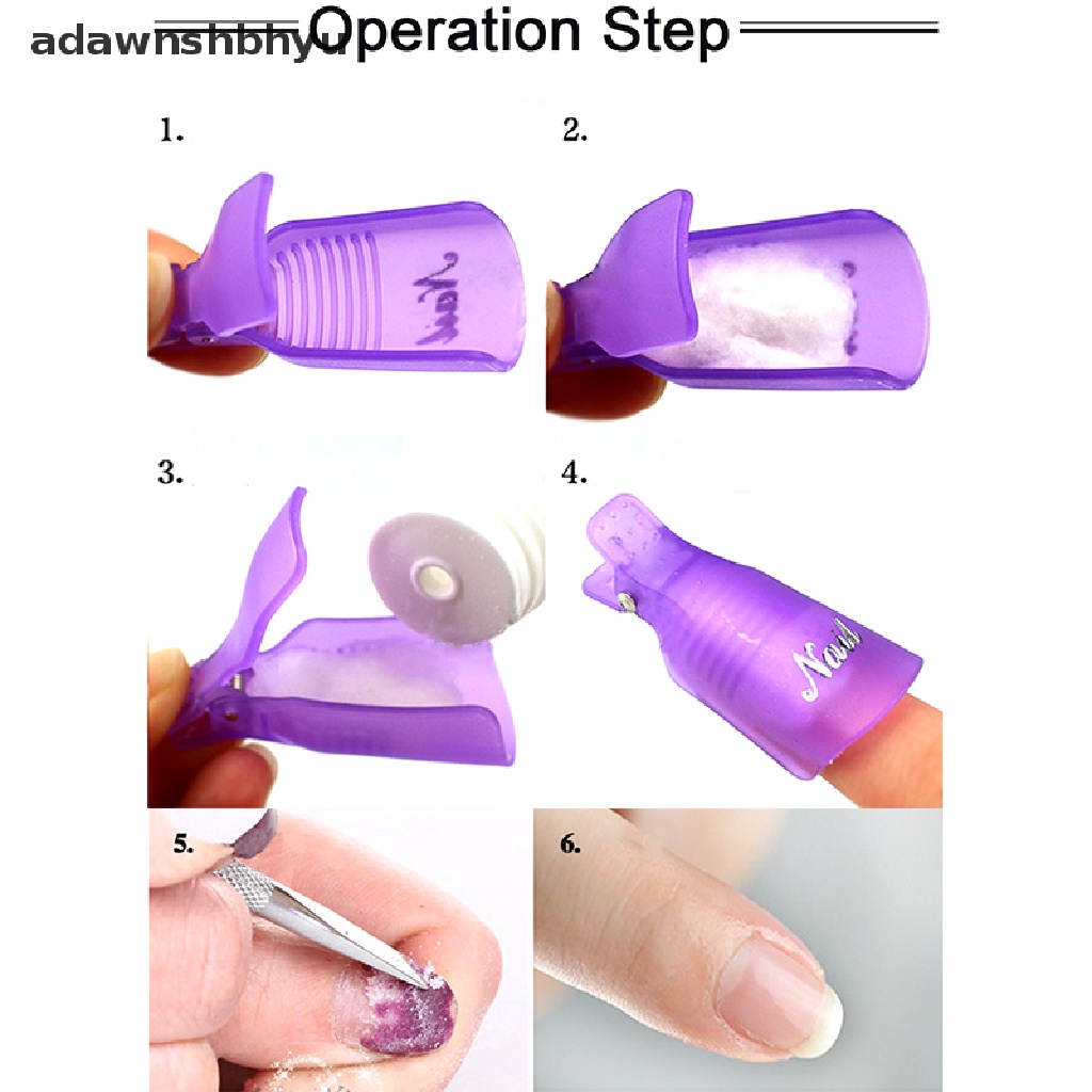 Set 10 Kẹp Ủ Tẩy Sơn Móng Tay Bằng Nhựa Tiện Lợi