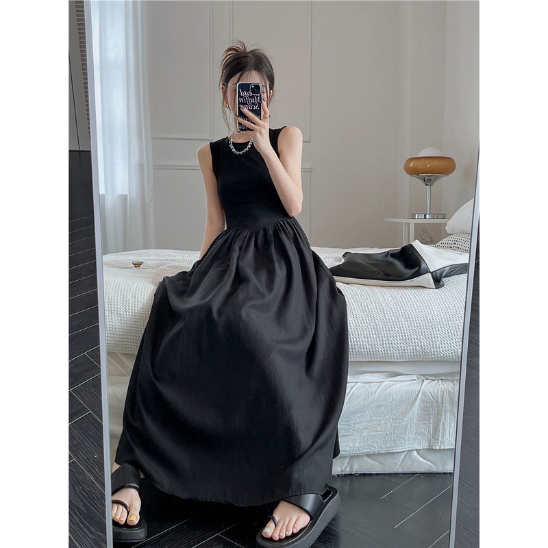 Đầm Cổ Tròn Xếp Ly Ôm Dáng Phong Cách Hàn Quốc Thời Trang Mùa Hè Hàng Mới Dành Cho Bạn Nữ