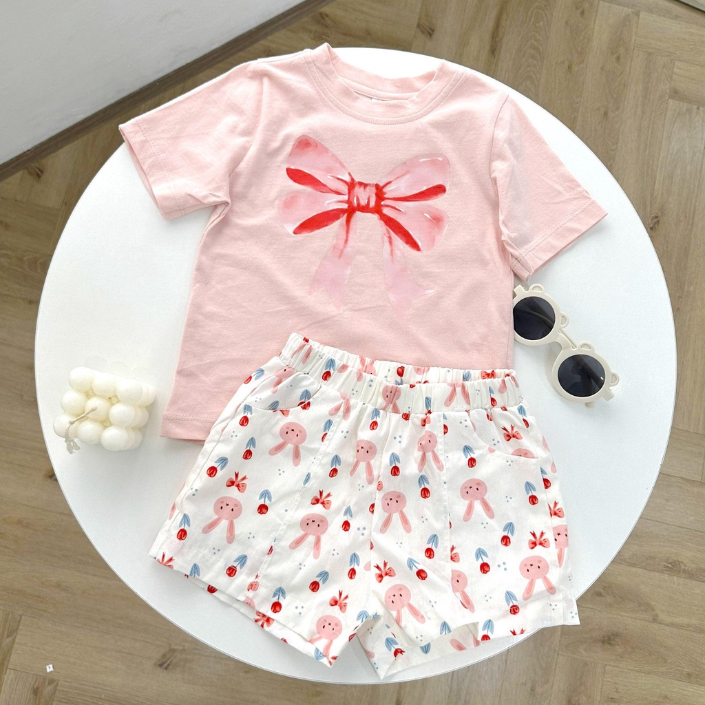 Set thun hè bé trai bé gái 100% cotton Hàn Quốc