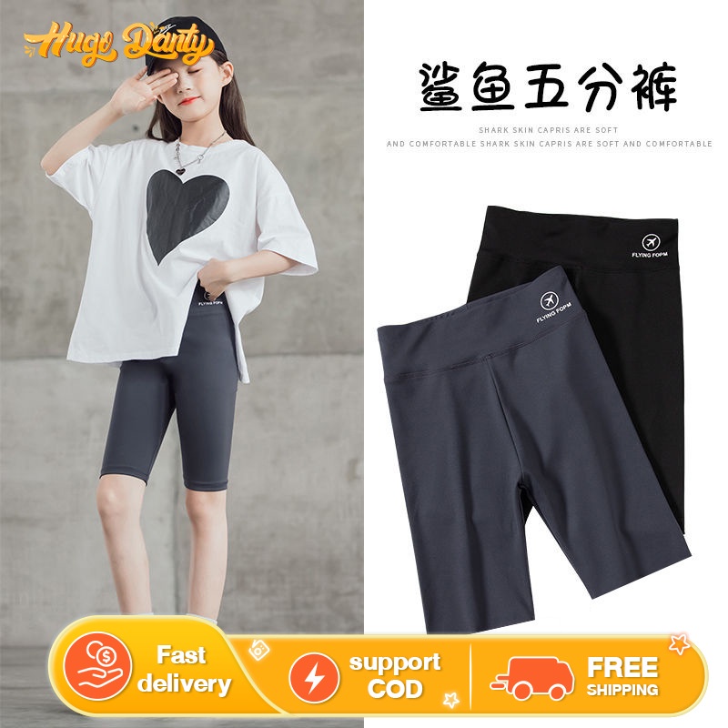 Quần yoga dành cho trẻ em short legging Quần Short Tập Yoga Lưng Cao In Hình Cá Mập Thời Trang Cho Bé Gái HDS871