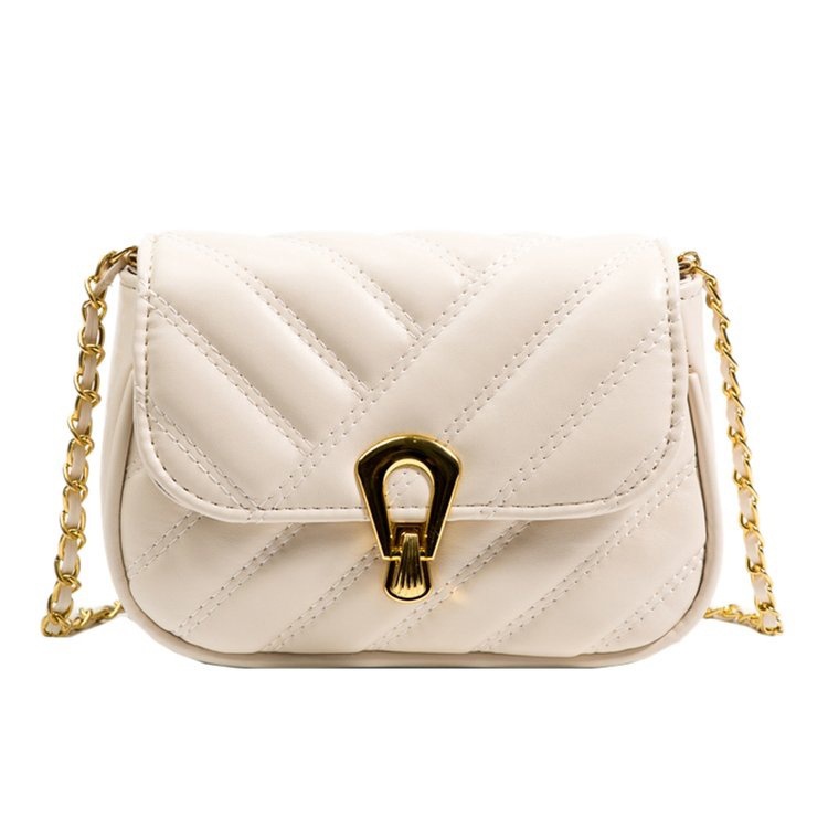 Túi Đeo Vai Dây Xích Màu Đen / Trắng Thời Trang Cao Cấp Cho Nữ