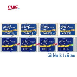 01 cái tem logo intel core i5 i7 thế hệ 2 3, gen 2 3 - tem logo cpu intel dán máy tính pc laptop - sticker