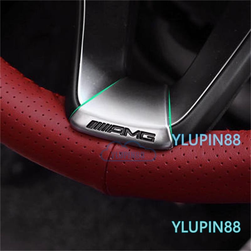 Miếng Dán Logo Bằng Kim Loại Trang Trí Vô Lăng Xe Hơi Mercedes Benz AMG A C E CLA GLA GLC GLE Class W204 W205 W117 W176 W211 W212 W213 W203