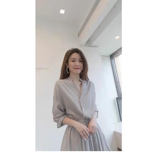 Đầm sơ mi tay lỡ eo chun Xiny D134230